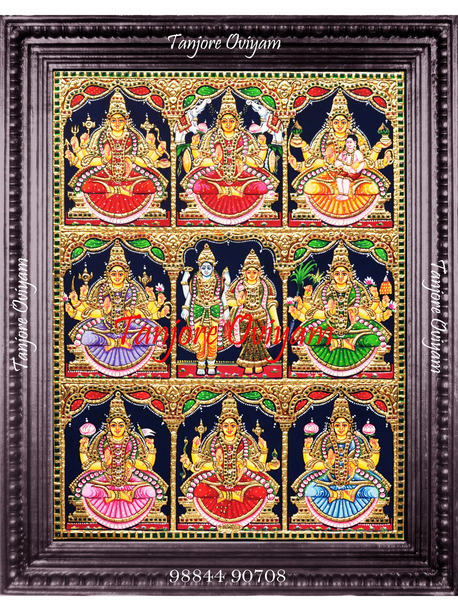 Goddess Astalakshmi Tanjore Painting